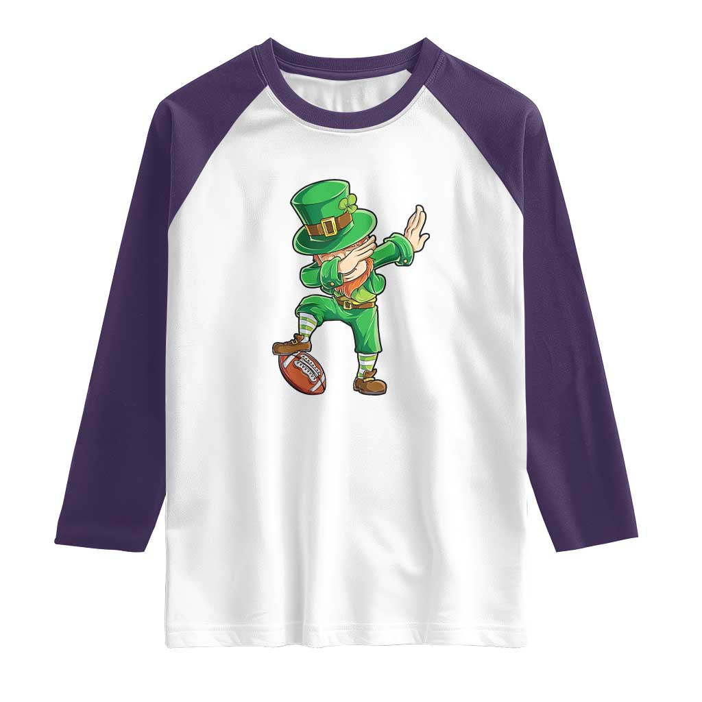 Dabbing Leprechaun Football Raglan Shirt St Patricks Day Sports Lover