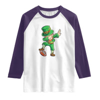 Dabbing Leprechaun Football Raglan Shirt St Patricks Day Sports Lover