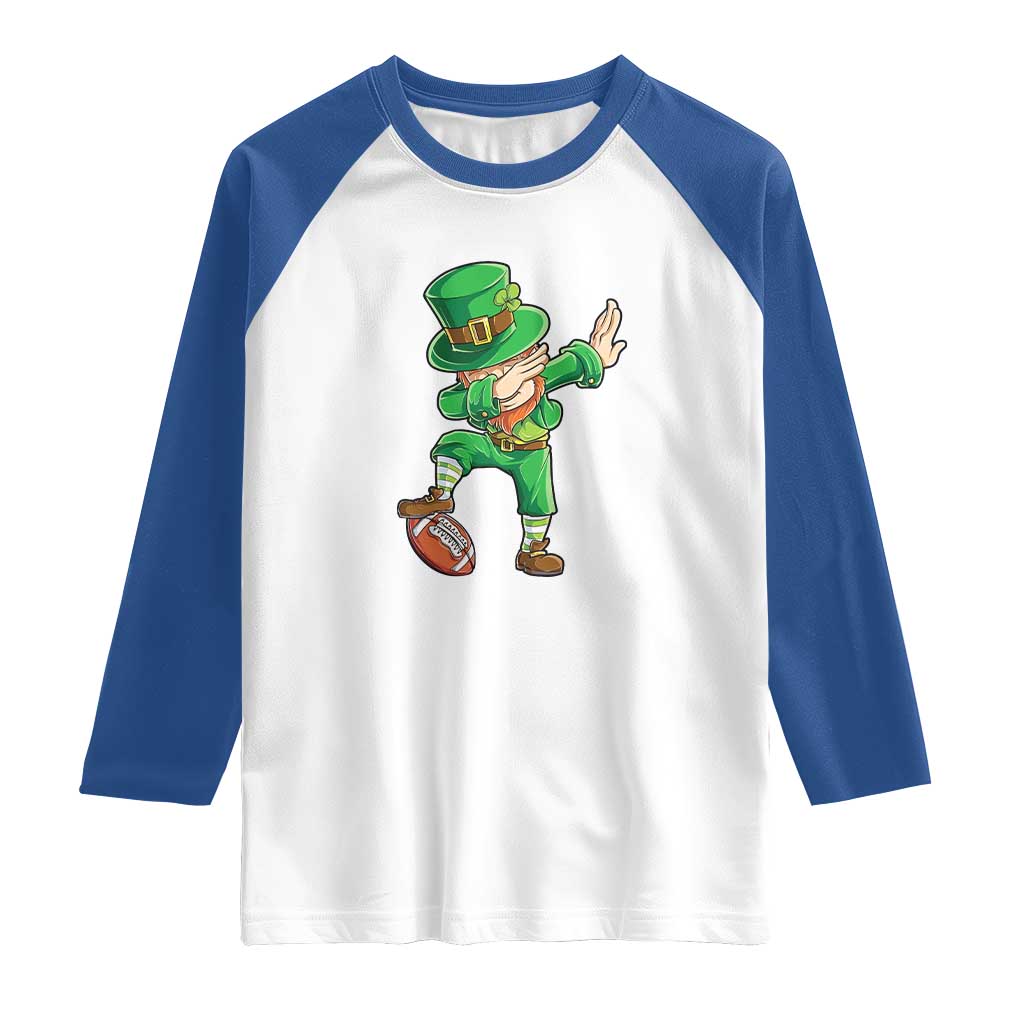 Dabbing Leprechaun Football Raglan Shirt St Patricks Day Sports Lover