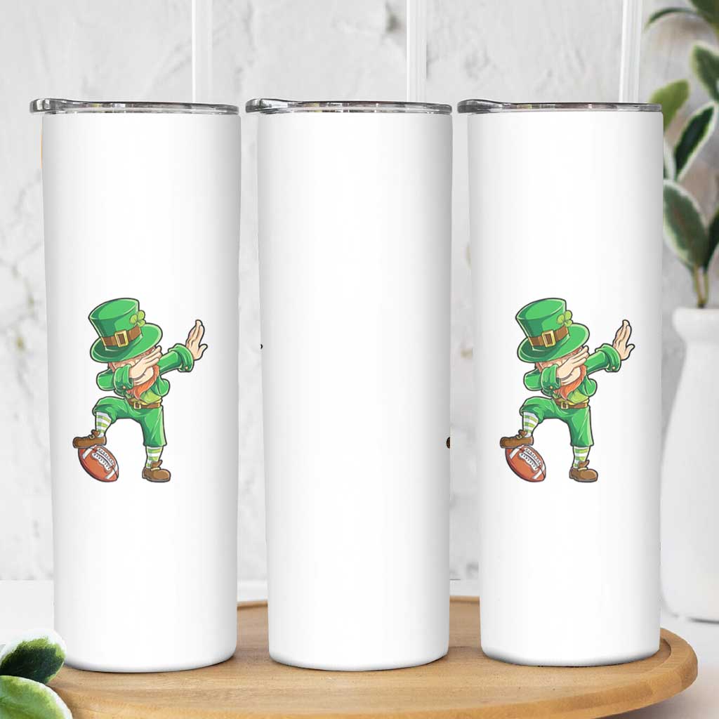 Dabbing Leprechaun Football Skinny Tumbler St Patricks Day Sports Lover