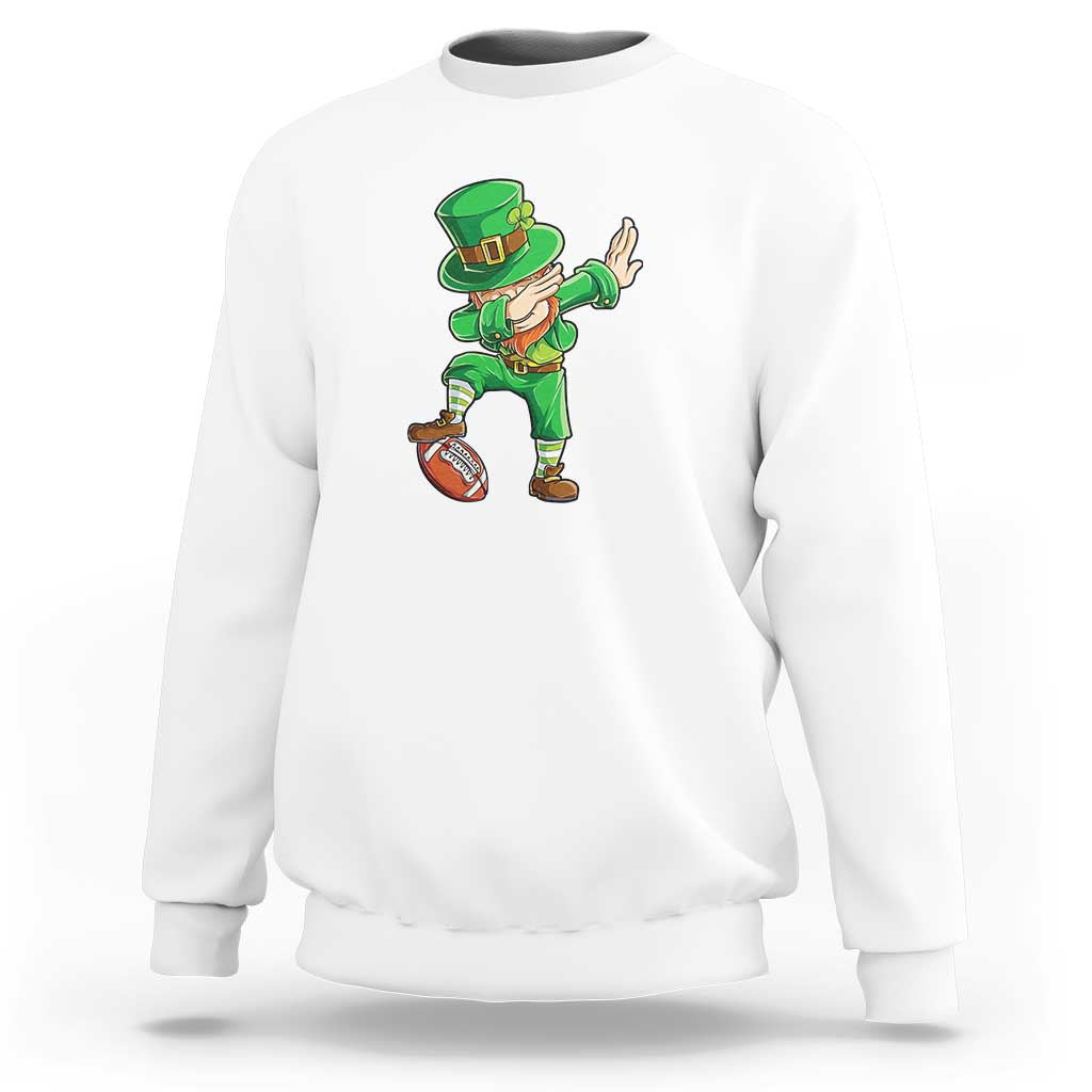 Dabbing Leprechaun Football Sweatshirt St Patricks Day Sports Lover