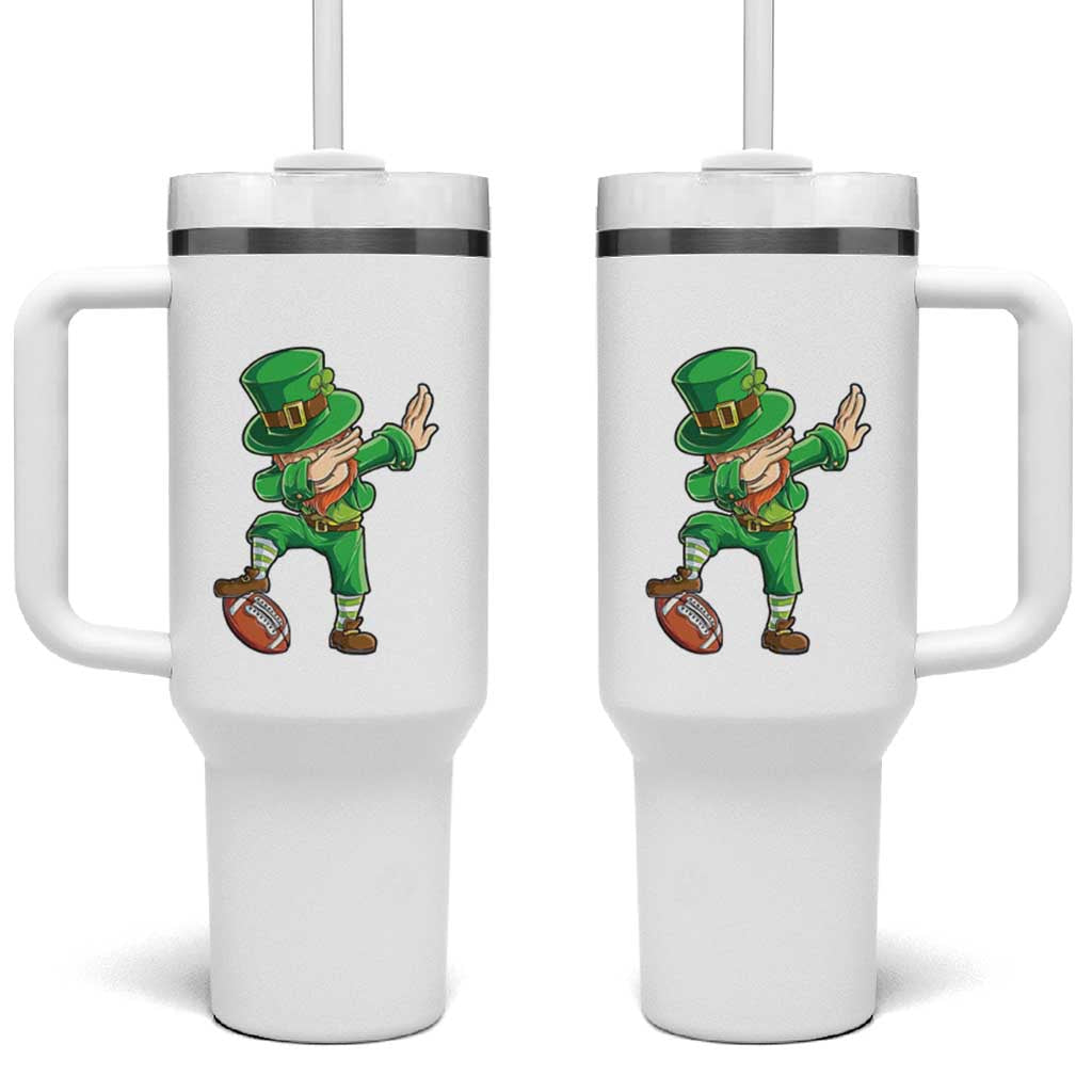 Dabbing Leprechaun Football Tumbler With Handle St Patricks Day Sports Lover