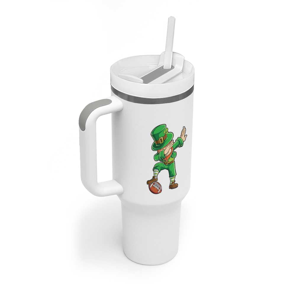 Dabbing Leprechaun Football Tumbler With Handle St Patricks Day Sports Lover