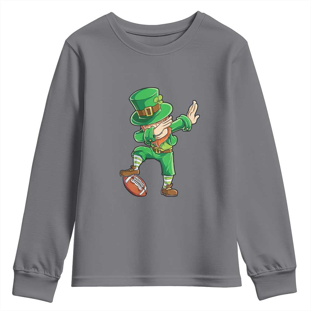 Dabbing Leprechaun Football Youth Sweatshirt St Patricks Day Sports Lover