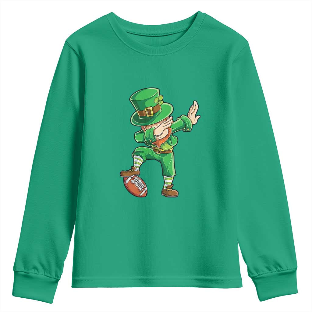 Dabbing Leprechaun Football Youth Sweatshirt St Patricks Day Sports Lover