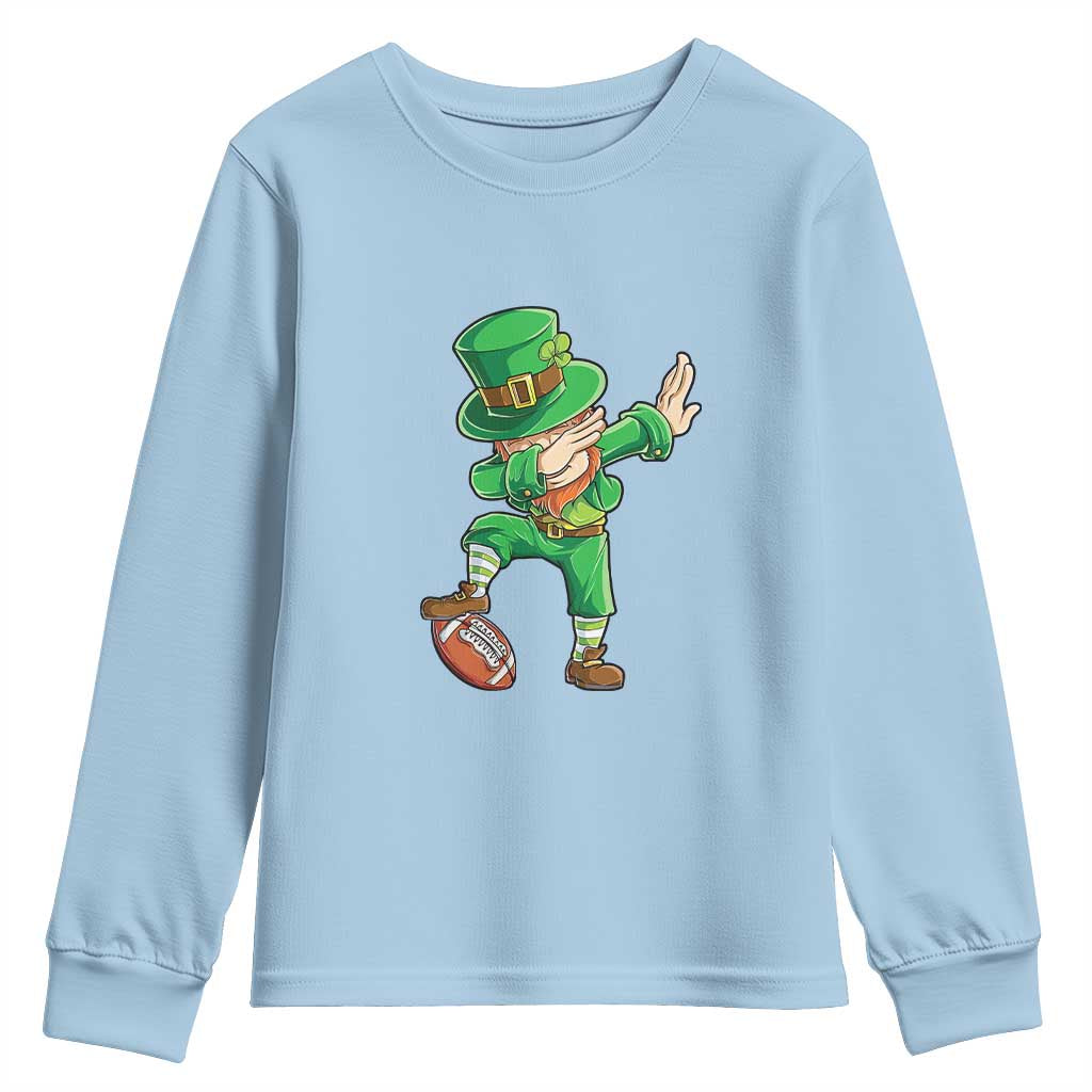 Dabbing Leprechaun Football Youth Sweatshirt St Patricks Day Sports Lover