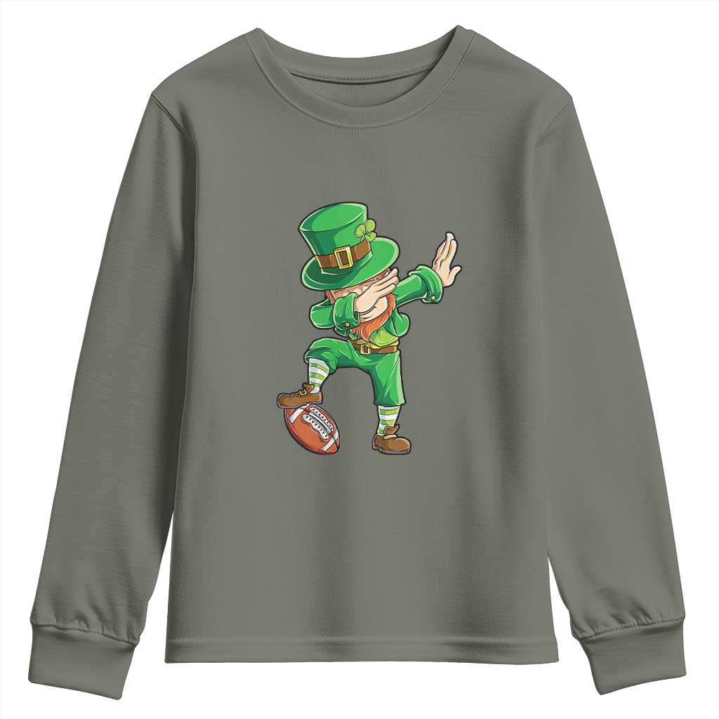 Dabbing Leprechaun Football Youth Sweatshirt St Patricks Day Sports Lover