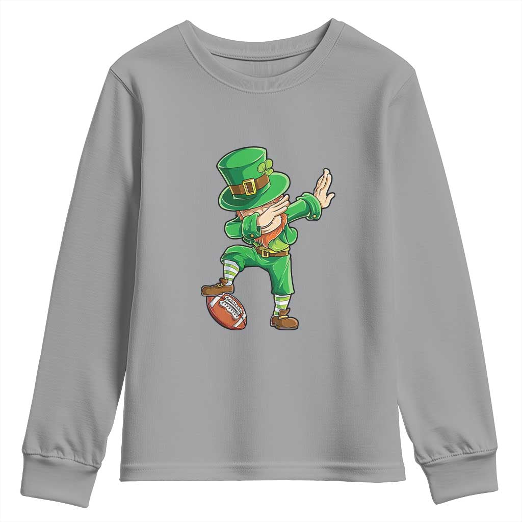 Dabbing Leprechaun Football Youth Sweatshirt St Patricks Day Sports Lover