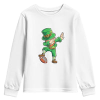Dabbing Leprechaun Football Youth Sweatshirt St Patricks Day Sports Lover
