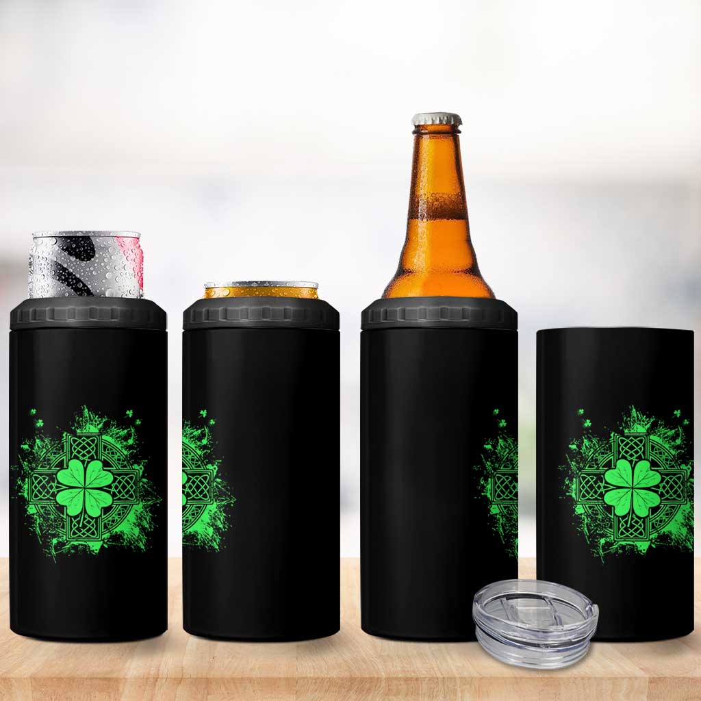 Celtic Knot Irish Shamrock 4 in 1 Can Cooler Tumbler St Patricks Day