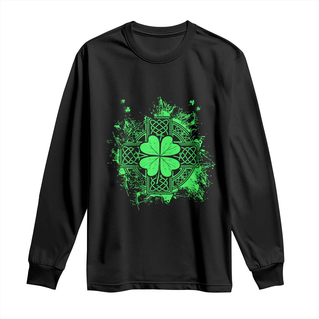 Celtic Knot Irish Shamrock Long Sleeve Shirt St Patricks Day