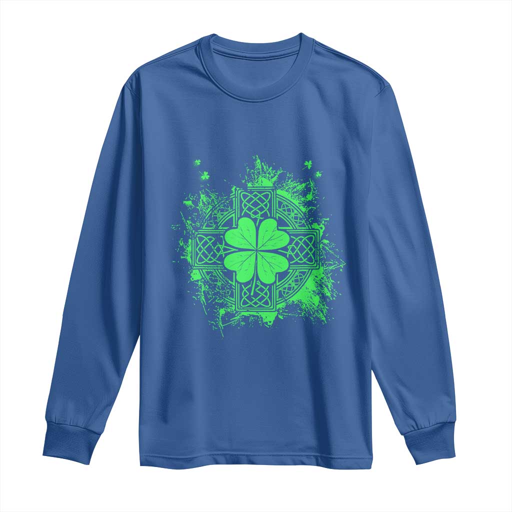Celtic Knot Irish Shamrock Long Sleeve Shirt St Patricks Day