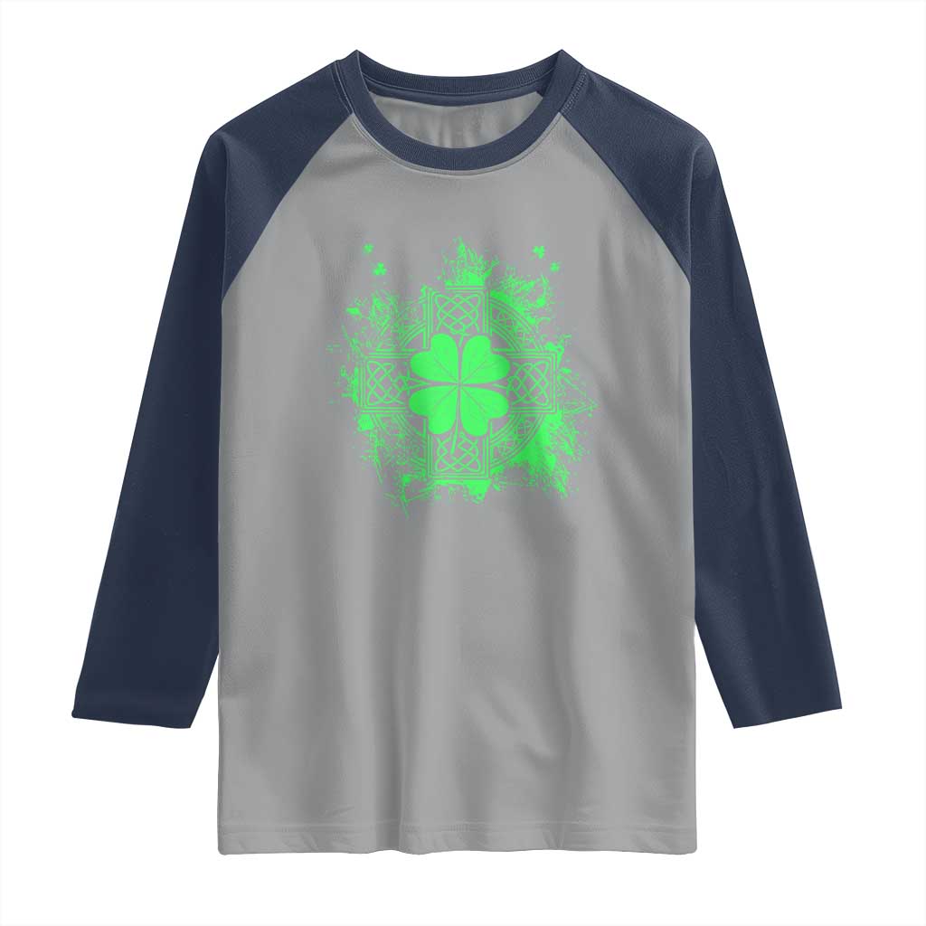 Celtic Knot Irish Shamrock Raglan Shirt St Patricks Day
