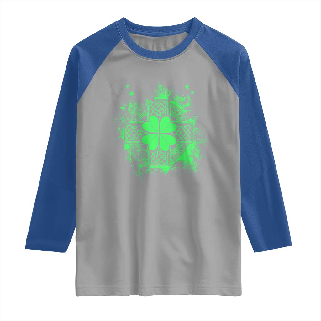 Celtic Knot Irish Shamrock Raglan Shirt St Patricks Day