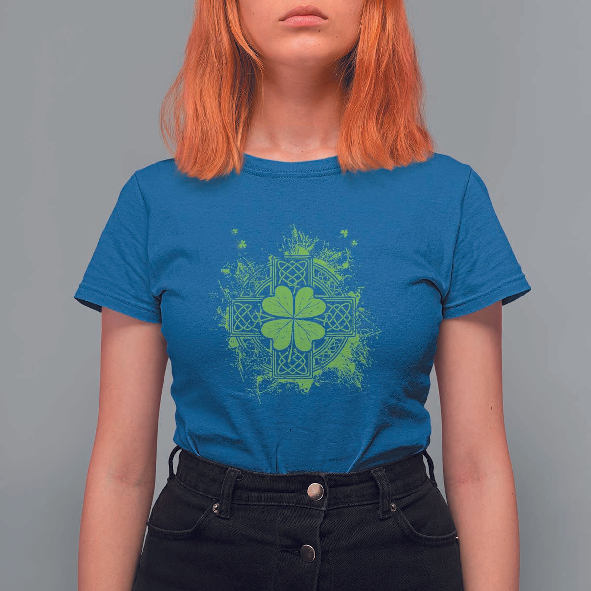 Celtic Knot Irish Shamrock T Shirt For Women St Patricks Day