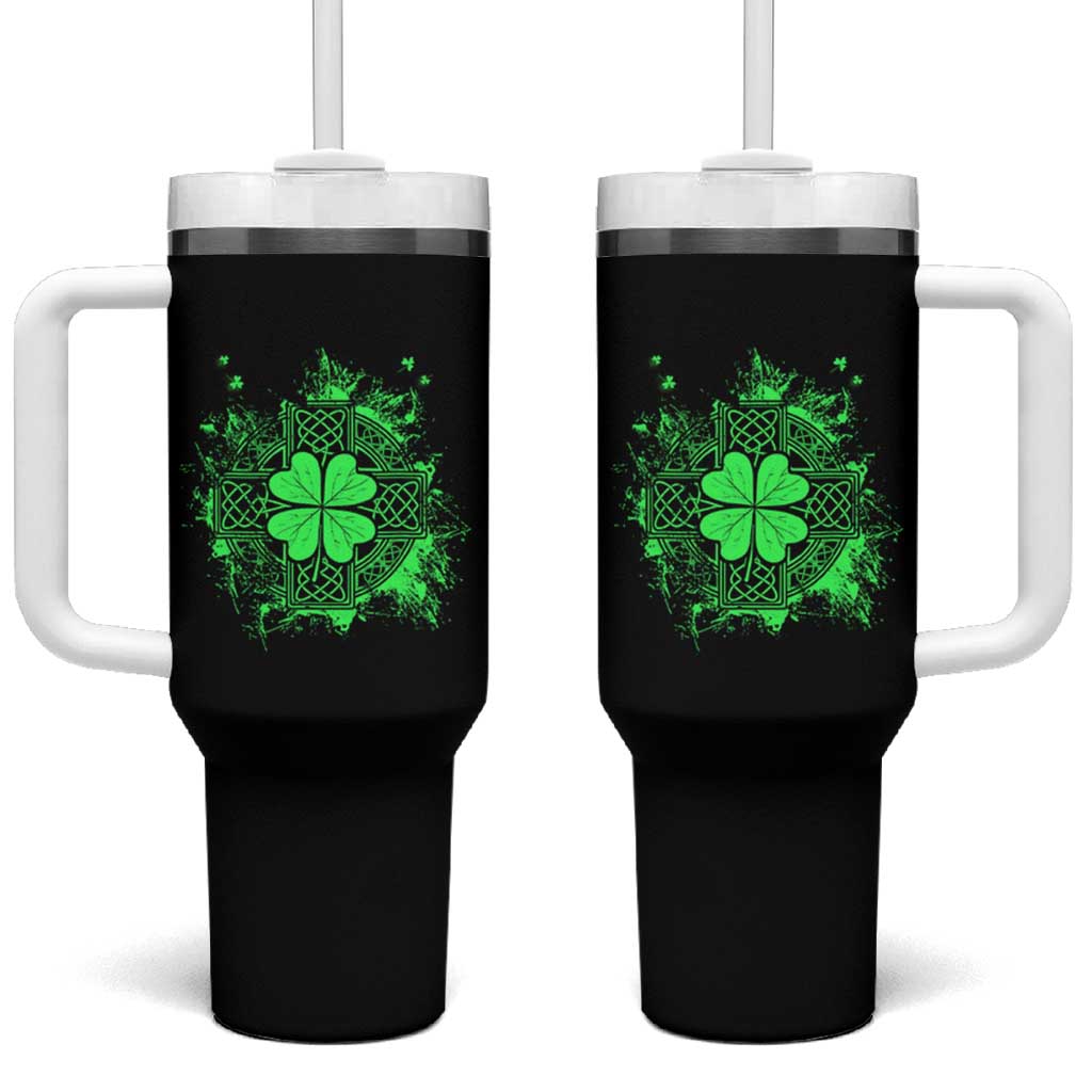 Celtic Knot Irish Shamrock Tumbler With Handle St Patricks Day