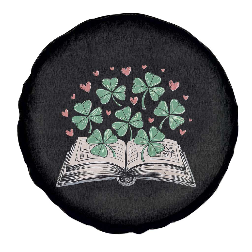 St Patricks Day Book Lover Spare Tire Cover Librarian Core Lucky Shamrocks