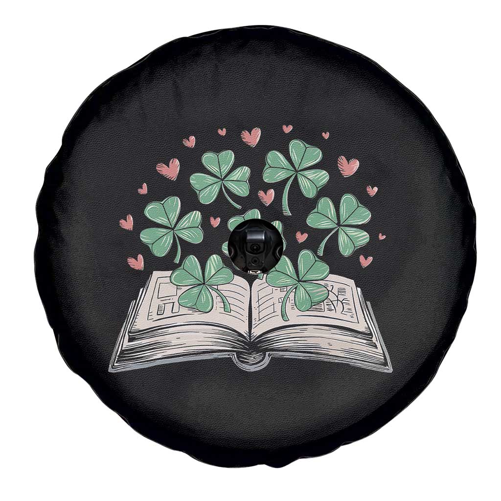 St Patricks Day Book Lover Spare Tire Cover Librarian Core Lucky Shamrocks