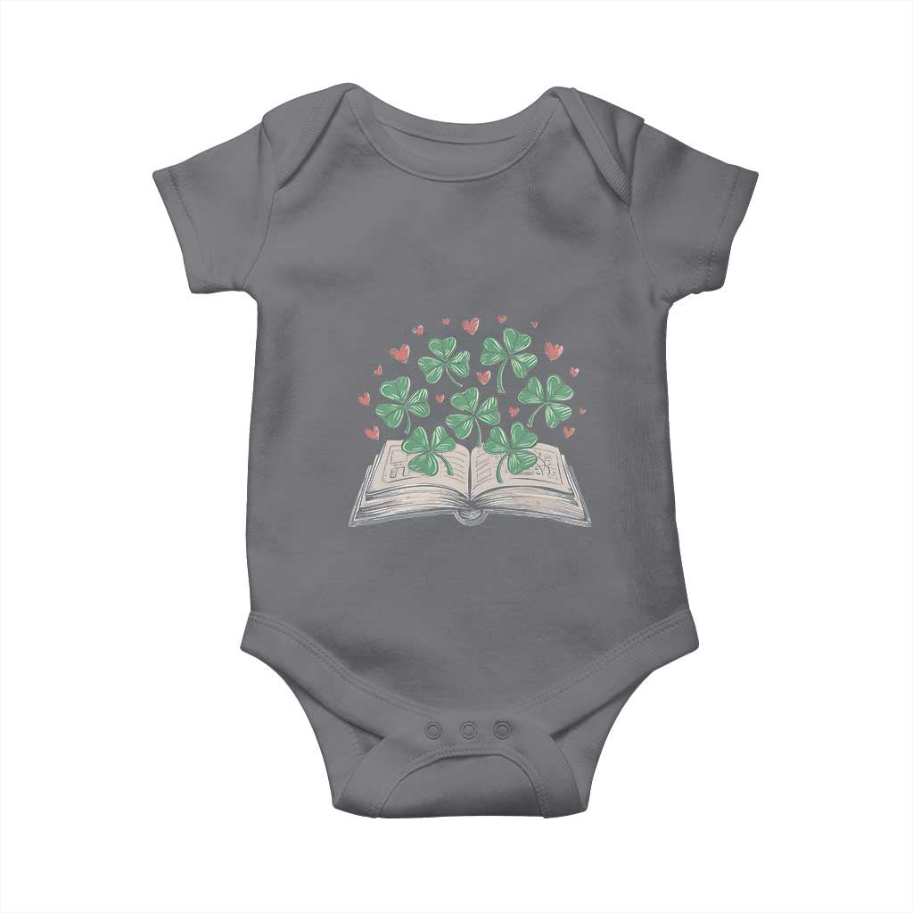 St Patricks Day Book Lover Baby Onesie Librarian Core Lucky Shamrocks