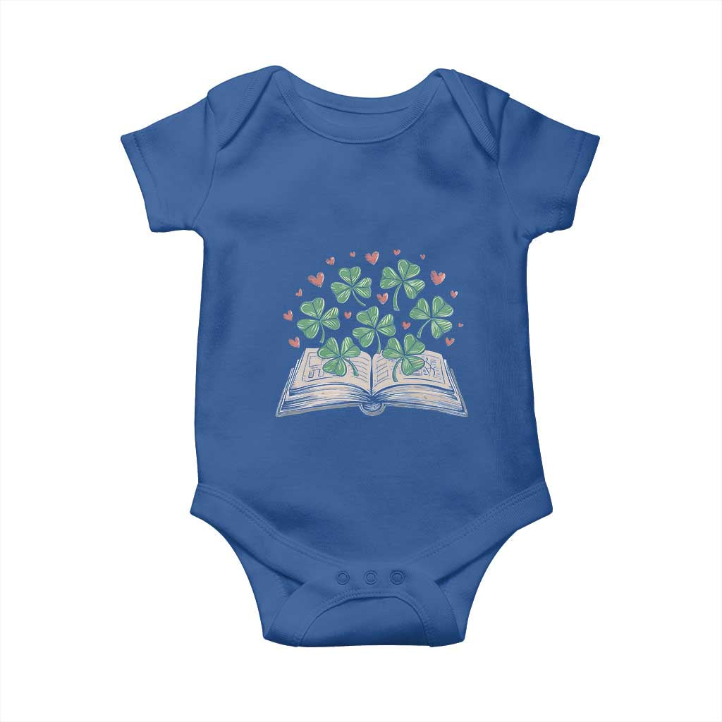 St Patricks Day Book Lover Baby Onesie Librarian Core Lucky Shamrocks