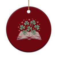 St Patricks Day Book Lover Ceramic Ornament Librarian Core Lucky Shamrocks - Wonder Print Shop