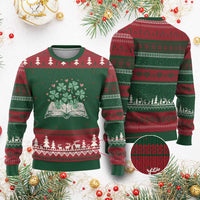 St Patricks Day Book Lover Ugly Christmas Sweater Librarian Core Lucky Shamrocks - Wonder Print Shop