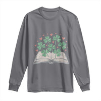 St Patricks Day Book Lover Long Sleeve Shirt Librarian Core Lucky Shamrocks