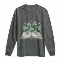 St Patricks Day Book Lover Long Sleeve Shirt Librarian Core Lucky Shamrocks