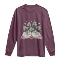 St Patricks Day Book Lover Long Sleeve Shirt Librarian Core Lucky Shamrocks