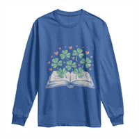 St Patricks Day Book Lover Long Sleeve Shirt Librarian Core Lucky Shamrocks