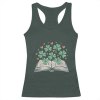 St Patricks Day Book Lover Racerback Tank Top Librarian Core Lucky Shamrocks