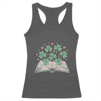 St Patricks Day Book Lover Racerback Tank Top Librarian Core Lucky Shamrocks