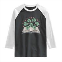 St Patricks Day Book Lover Raglan Shirt Librarian Core Lucky Shamrocks