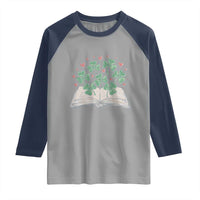 St Patricks Day Book Lover Raglan Shirt Librarian Core Lucky Shamrocks