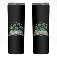 St Patricks Day Book Lover Skinny Tumbler Librarian Core Lucky Shamrocks