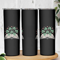 St Patricks Day Book Lover Skinny Tumbler Librarian Core Lucky Shamrocks