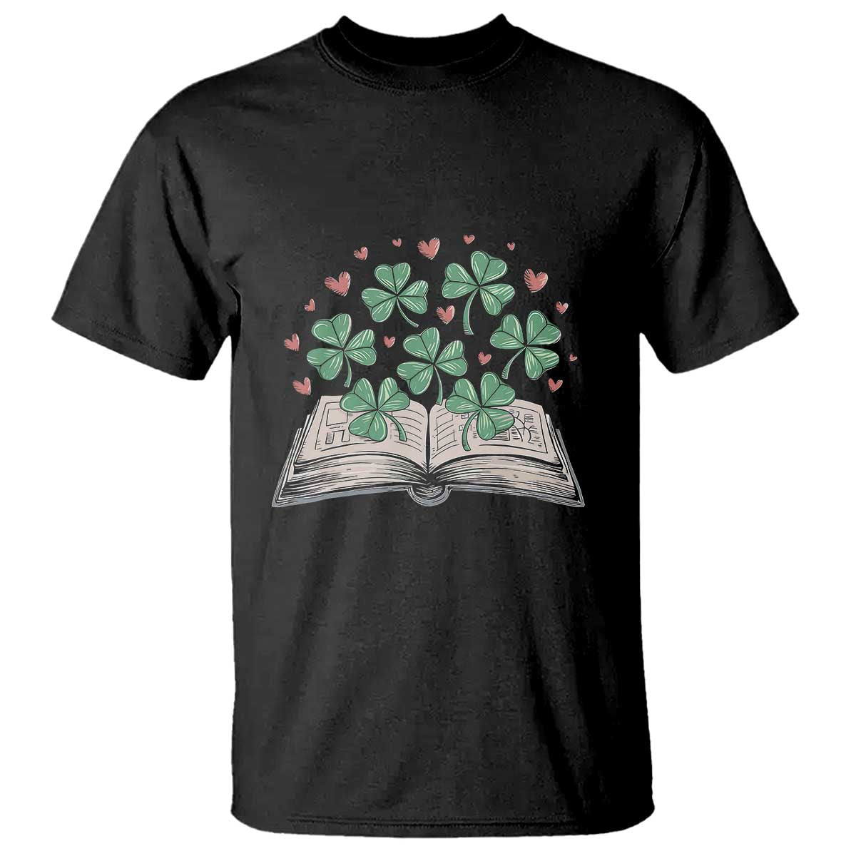 St Patricks Day Book Lover T Shirt Librarian Core Lucky Shamrocks