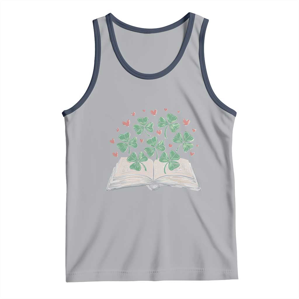 St Patricks Day Book Lover Tank Top Librarian Core Lucky Shamrocks