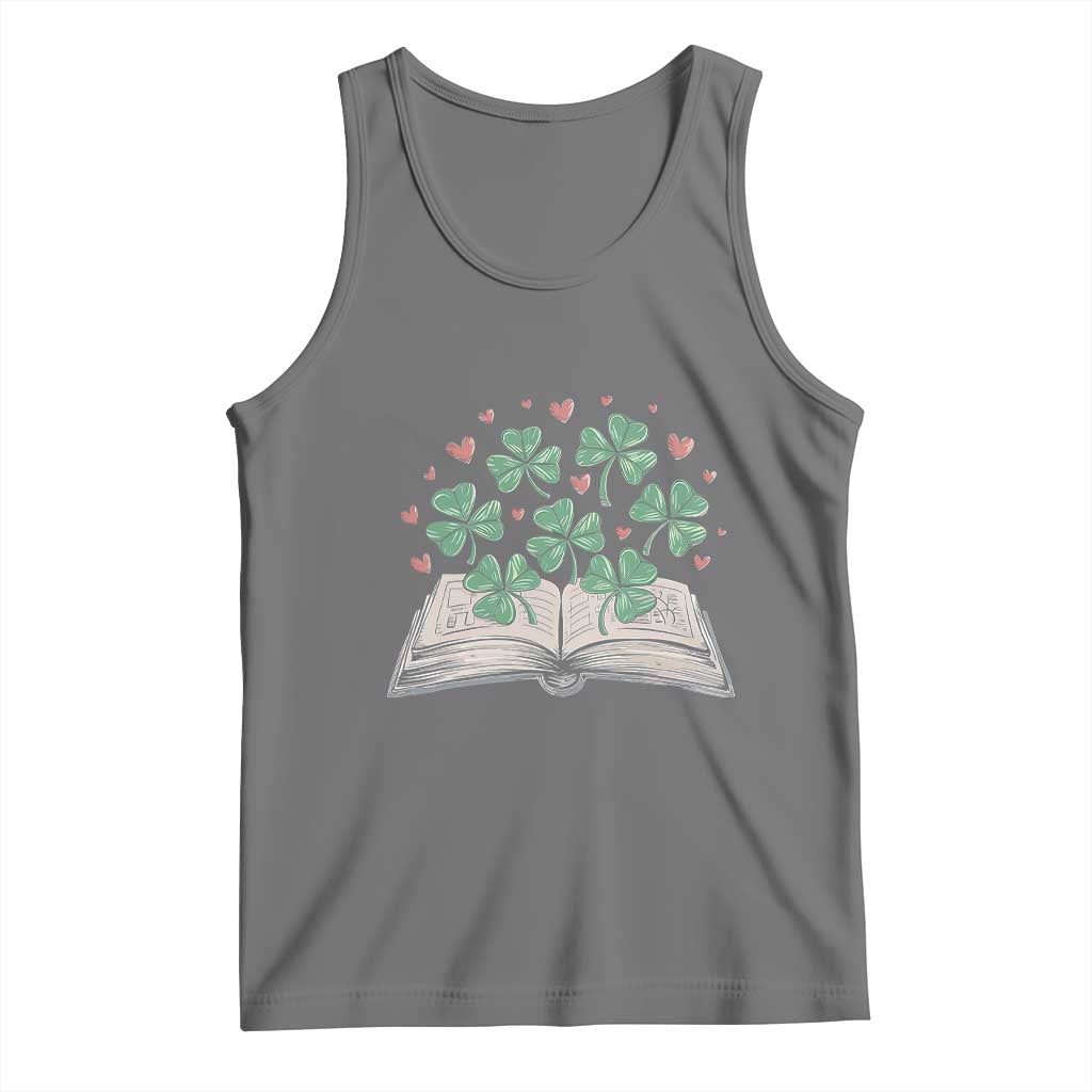 St Patricks Day Book Lover Tank Top Librarian Core Lucky Shamrocks