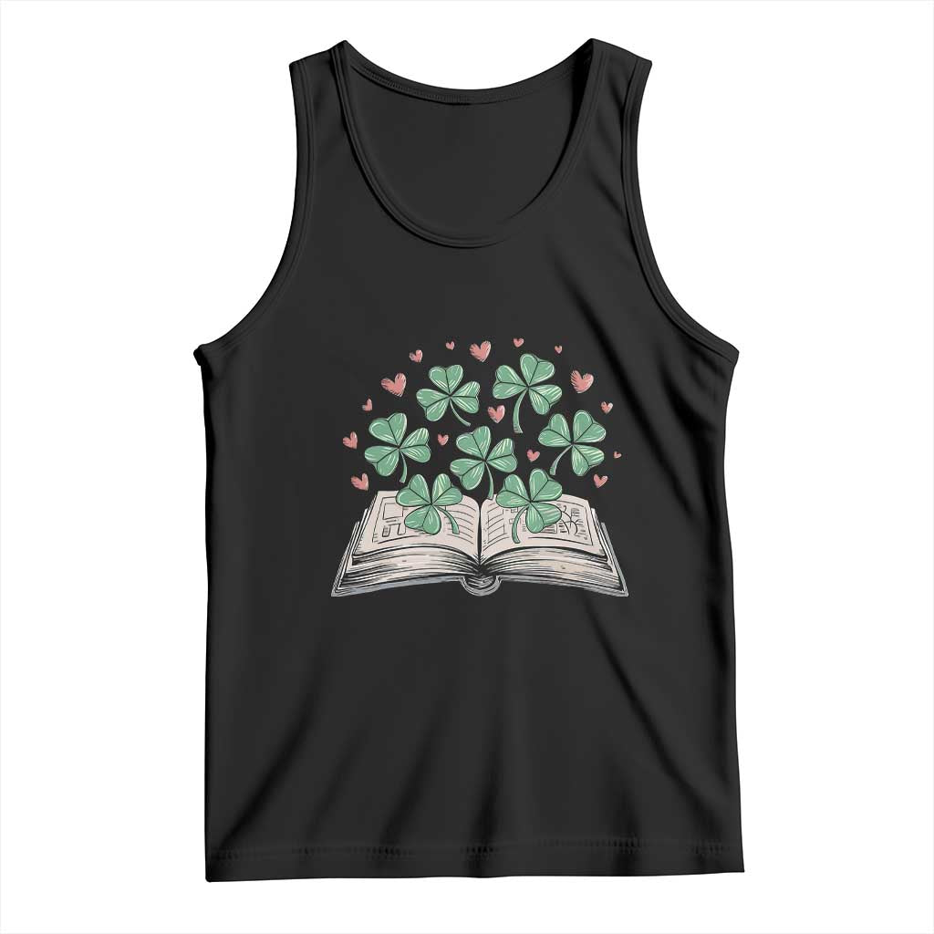 St Patricks Day Book Lover Tank Top Librarian Core Lucky Shamrocks