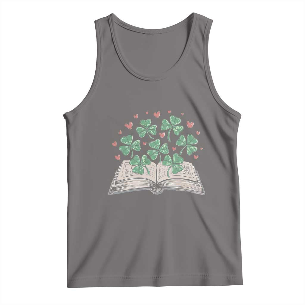 St Patricks Day Book Lover Tank Top Librarian Core Lucky Shamrocks
