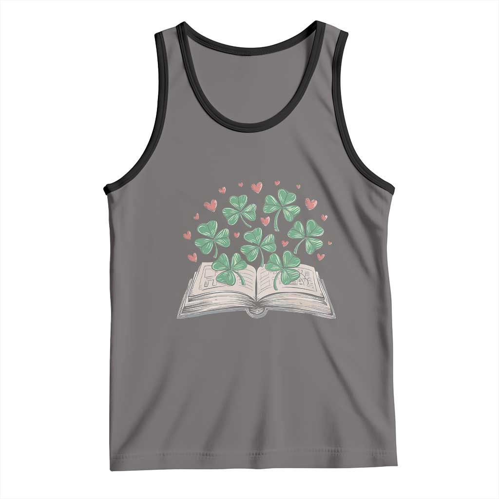 St Patricks Day Book Lover Tank Top Librarian Core Lucky Shamrocks