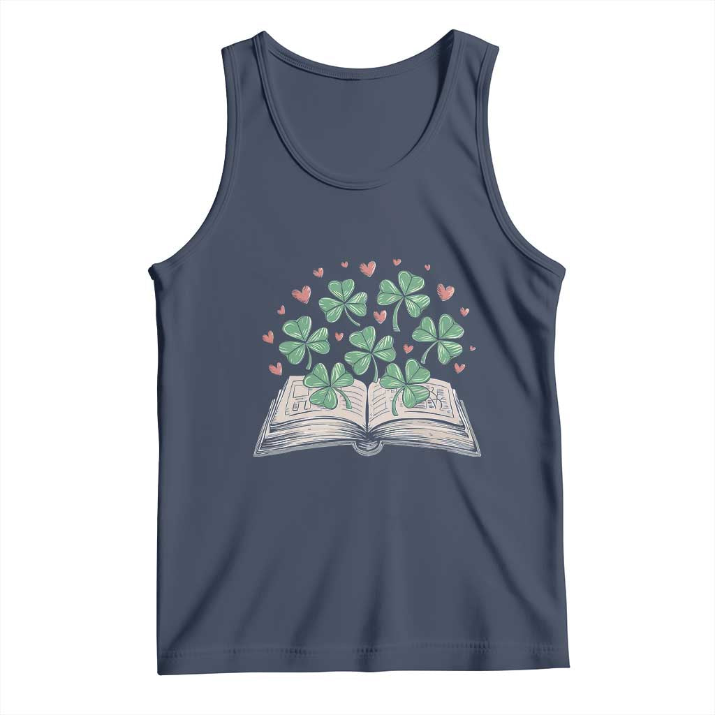 St Patricks Day Book Lover Tank Top Librarian Core Lucky Shamrocks