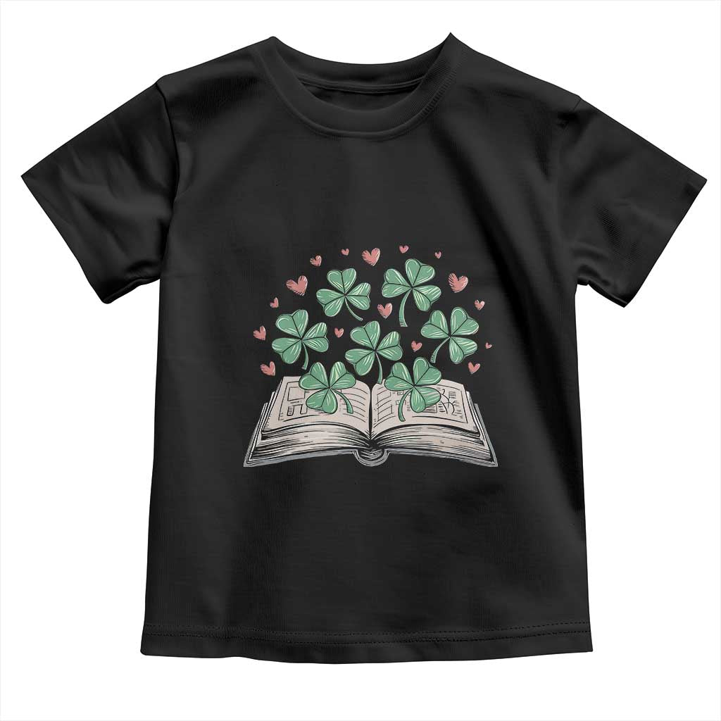 St Patricks Day Book Lover Toddler T Shirt Librarian Core Lucky Shamrocks