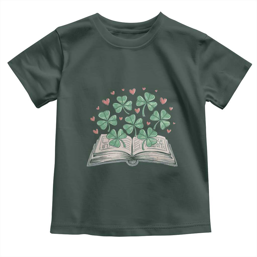 St Patricks Day Book Lover Toddler T Shirt Librarian Core Lucky Shamrocks
