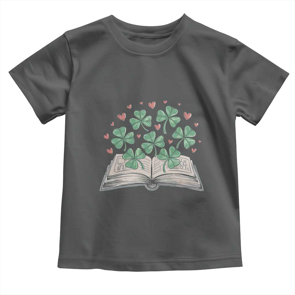 St Patricks Day Book Lover Toddler T Shirt Librarian Core Lucky Shamrocks