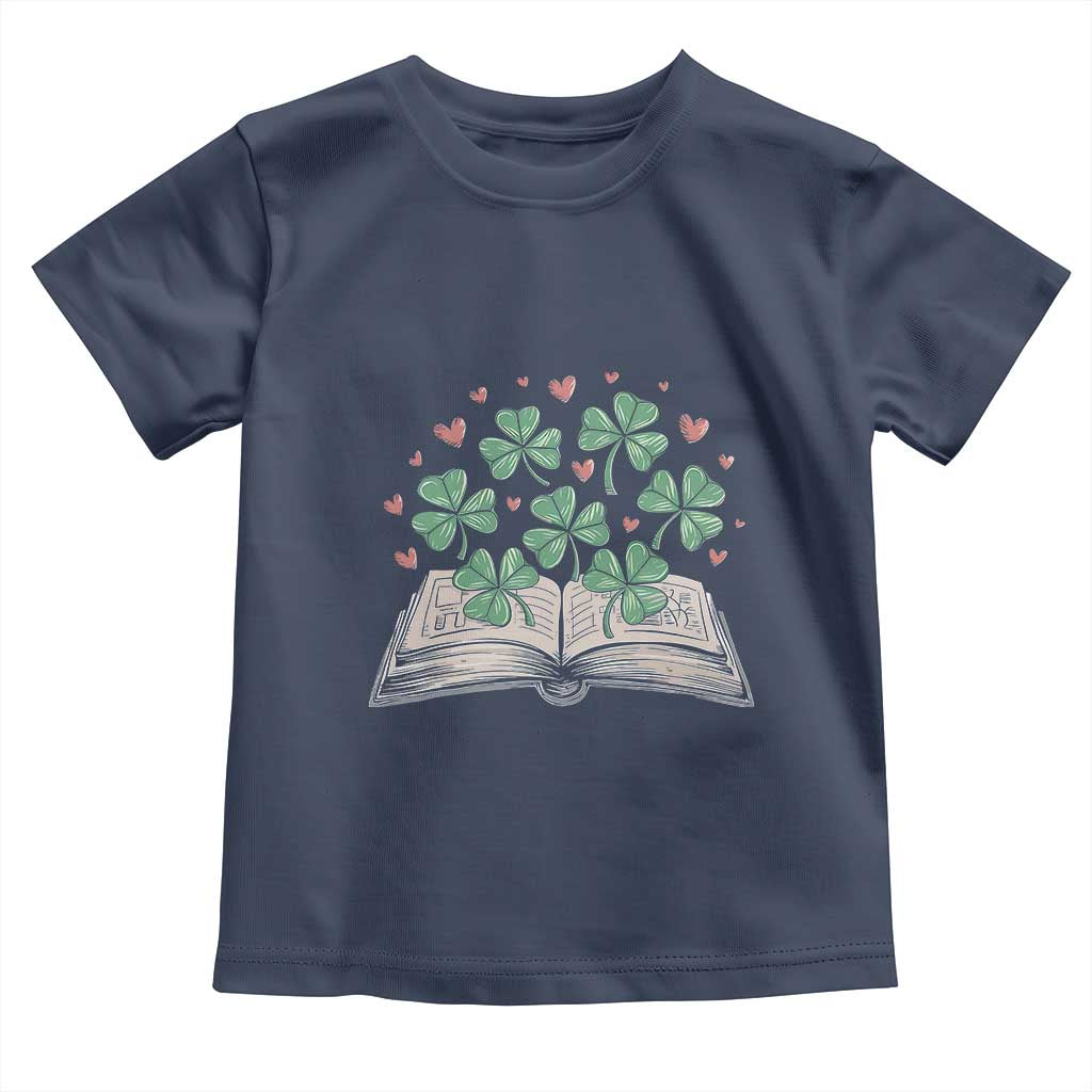 St Patricks Day Book Lover Toddler T Shirt Librarian Core Lucky Shamrocks