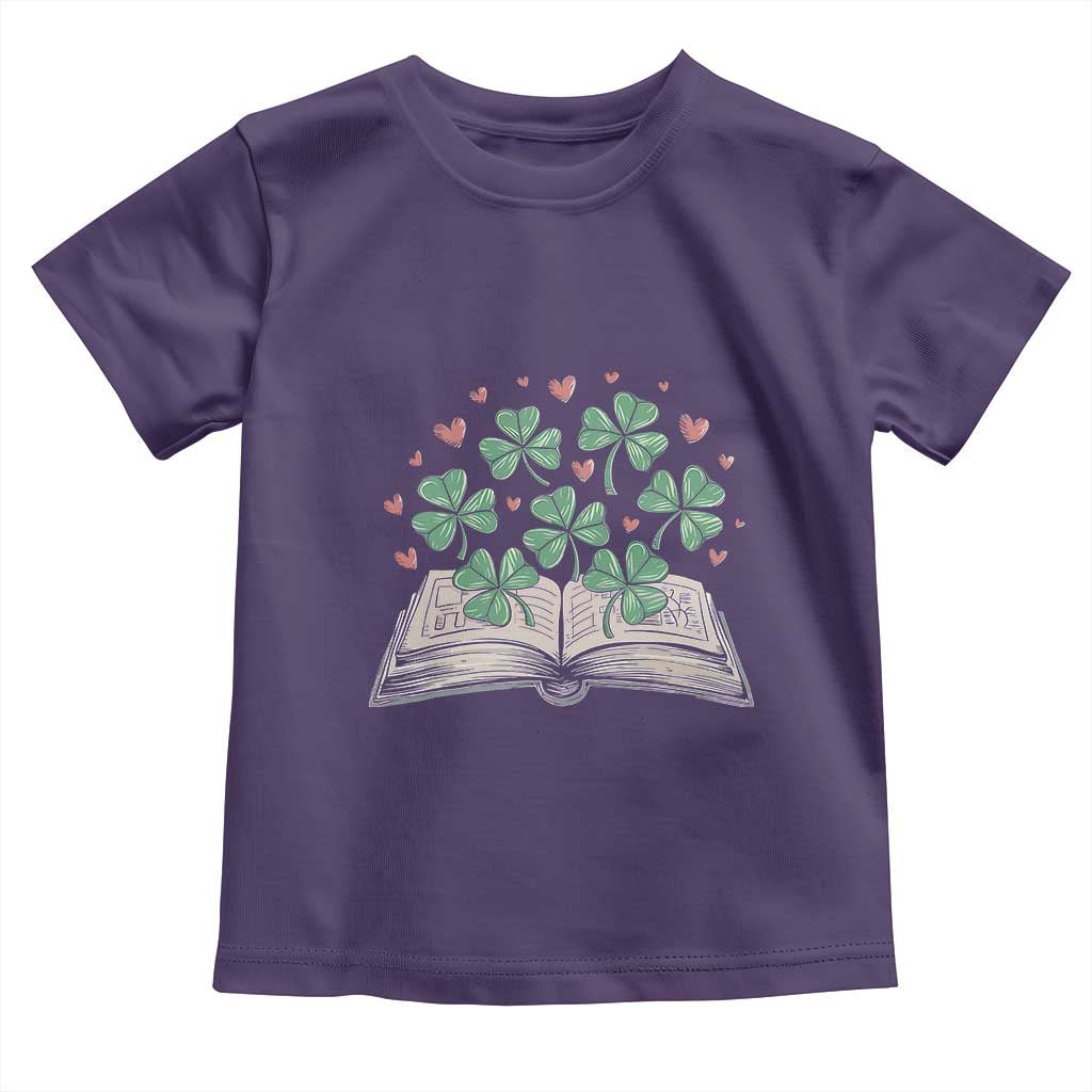 St Patricks Day Book Lover Toddler T Shirt Librarian Core Lucky Shamrocks
