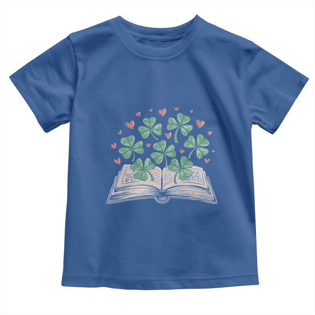 St Patricks Day Book Lover Toddler T Shirt Librarian Core Lucky Shamrocks