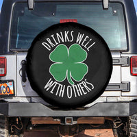 Funny St Patricks Day Drinking Spare Tire Cover Drinks Well With Others Drunk Beer Lucky Shamrock